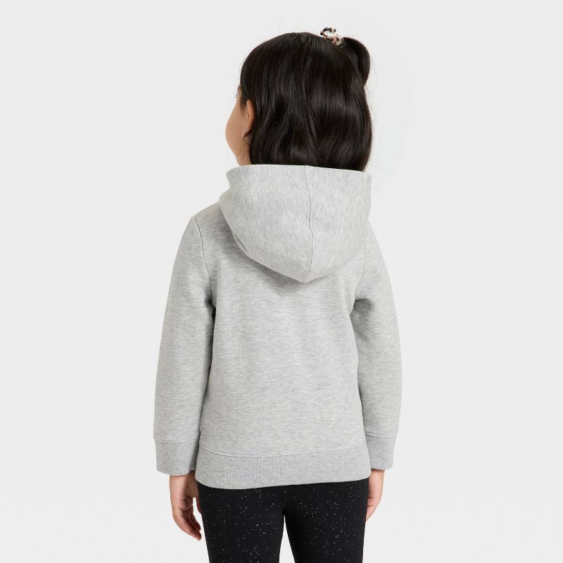 slide 2 of 3, Toddler Girls' Zip-Up Fleece Hoodie - Cat & Jack™ Heather Gray 4T, 1 ct