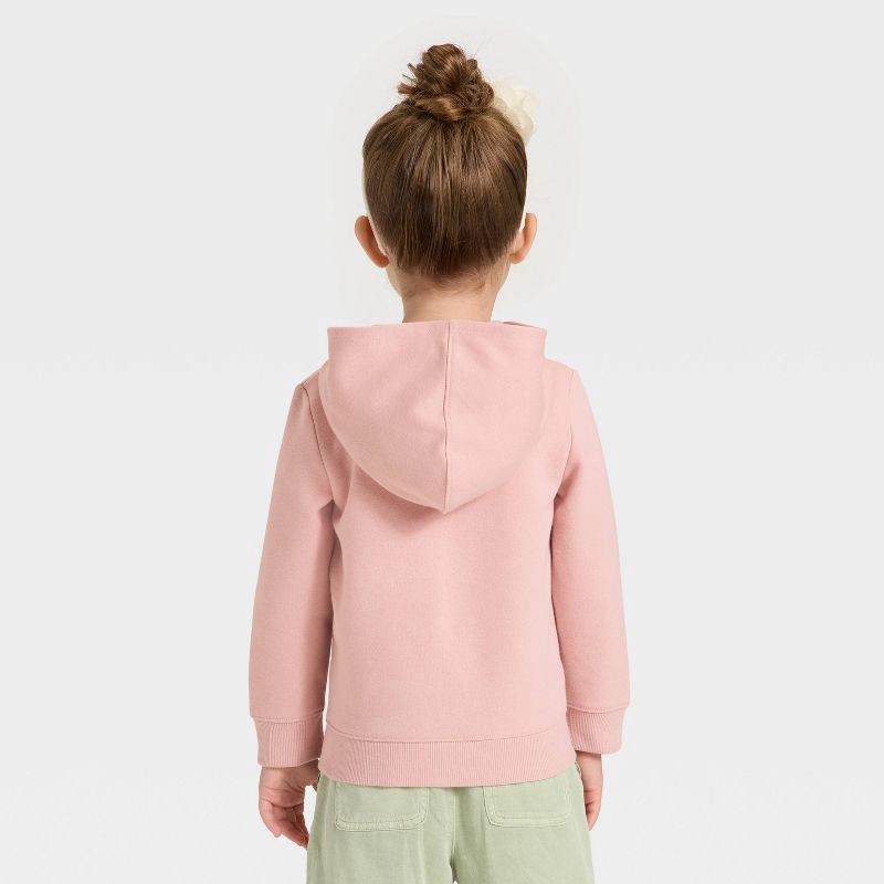 slide 2 of 3, Toddler Girls' Zip-Up Fleece Hoodie - Cat & Jack™ Light Mauve 2T, 1 ct