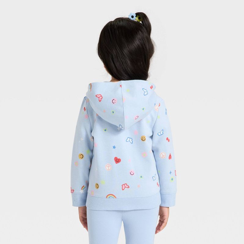 slide 2 of 3, Toddler Girls' Zip-Up Fleece Hoodie - Cat & Jack™ Light Blue 12M, 1 ct