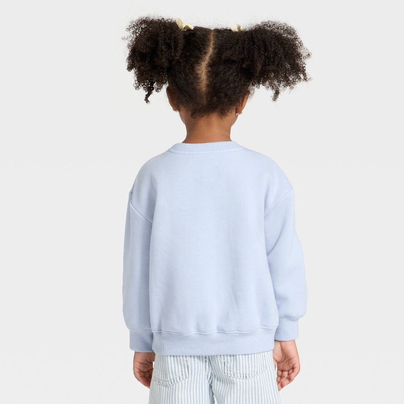 slide 3 of 4, Toddler Girls' 'Love' Fleece Pullover Sweatshirt - Cat & Jack™ Light Blue 3T, 1 ct