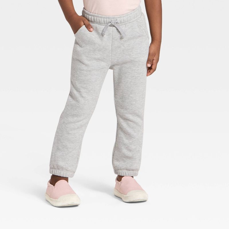 slide 1 of 3, Toddler Girls' Fleece Jogger Pants - Cat & Jack™ Heather Gray 2T, 1 ct