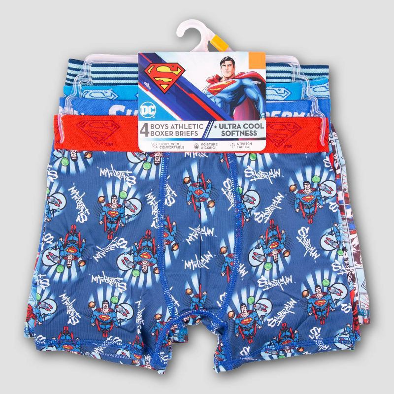 slide 2 of 4, Boys' Superman Boxer Briefs - 4, 1 ct