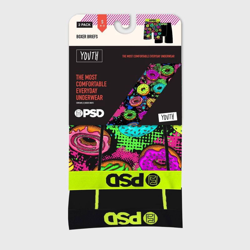 slide 4 of 4, PSD Boys' 2pk Donut Worry Printed Boxer Briefs - S, 2 ct