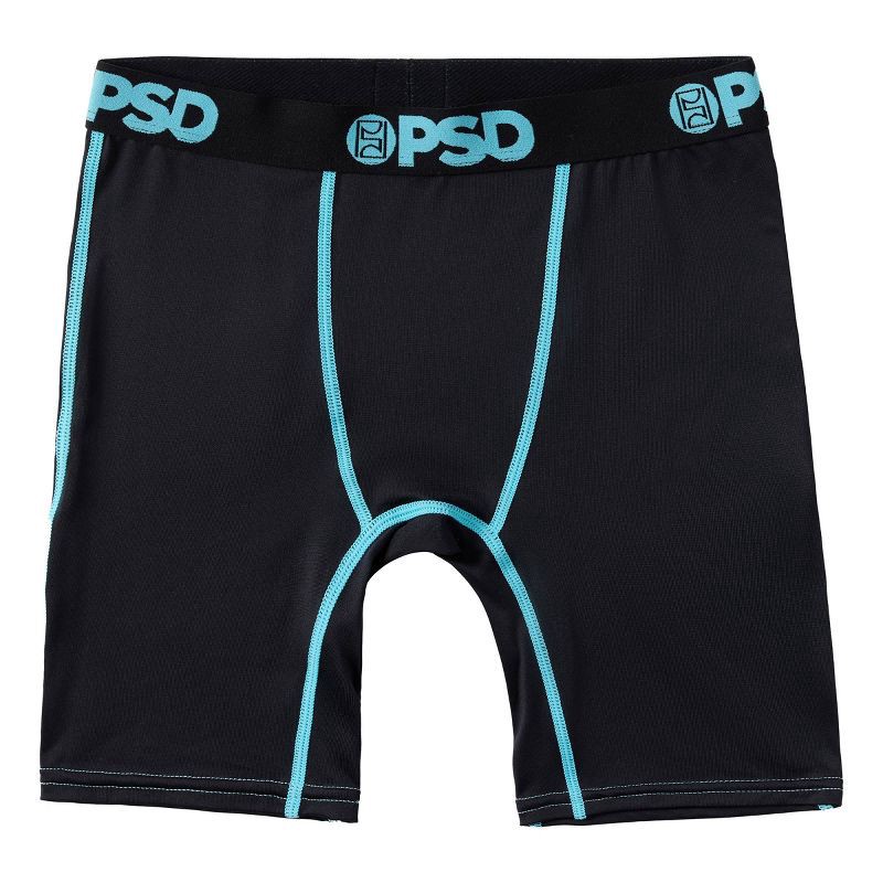slide 3 of 4, PSD Boys' 2pk Jaw Some Printed Boxer Briefs - Blue/Black L, 2 ct