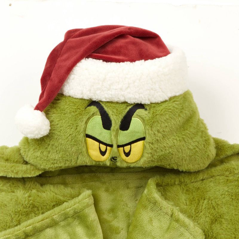slide 2 of 5, The Grinch Kids' Hooded Blanket, 1 ct
