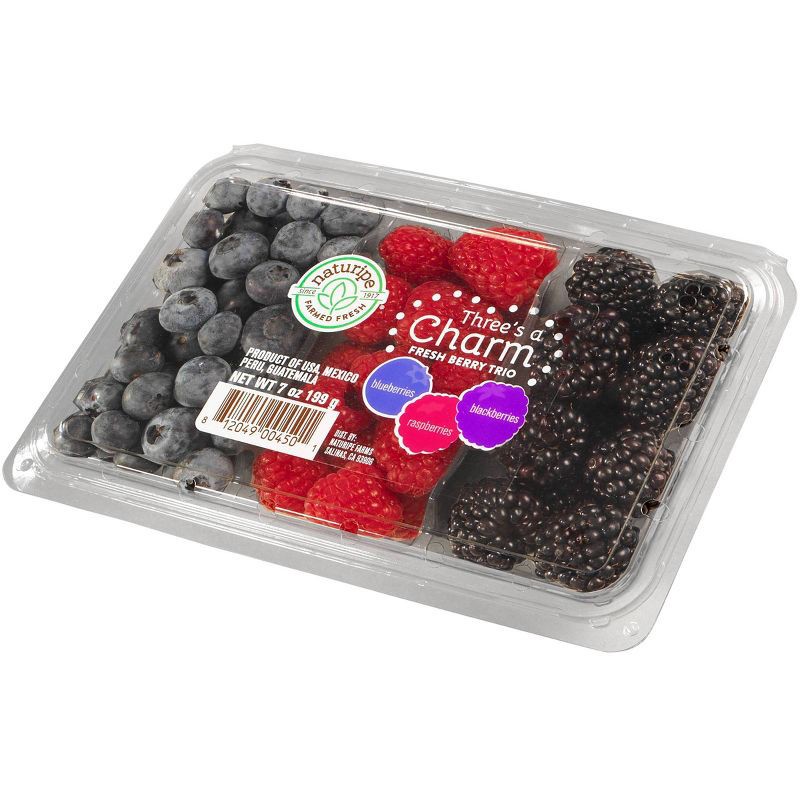 slide 2 of 5, Three's a Charm Fresh Berry Trio - 7oz, 7 oz