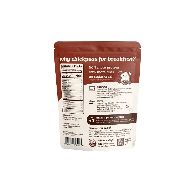 slide 2 of 9, ChiChi Maple Brown Sugar Protein Chickpea Hot Cereal - 8.8oz, 8.8 oz