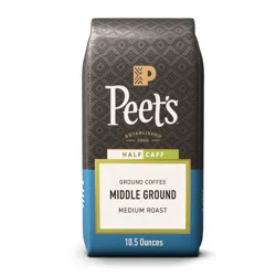 Peet's Coffee Middle Ground Half Caff Medium Roast Ground Coffee - 10.5oz