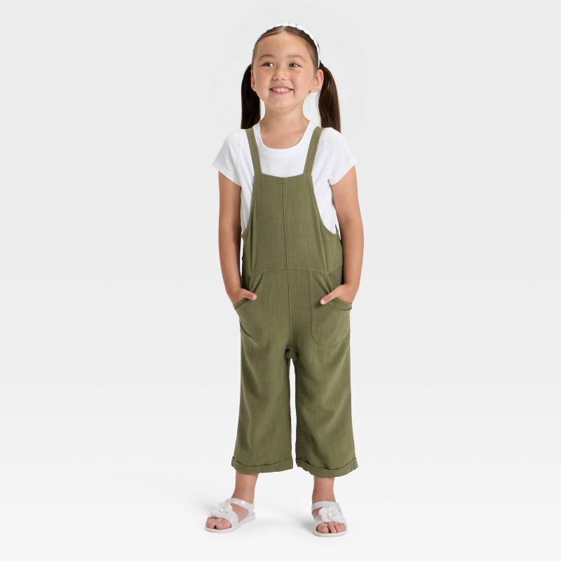 slide 2 of 3, Toddler Girls' Jumpsuit - Cat & Jack™ Green 12M, 1 ct