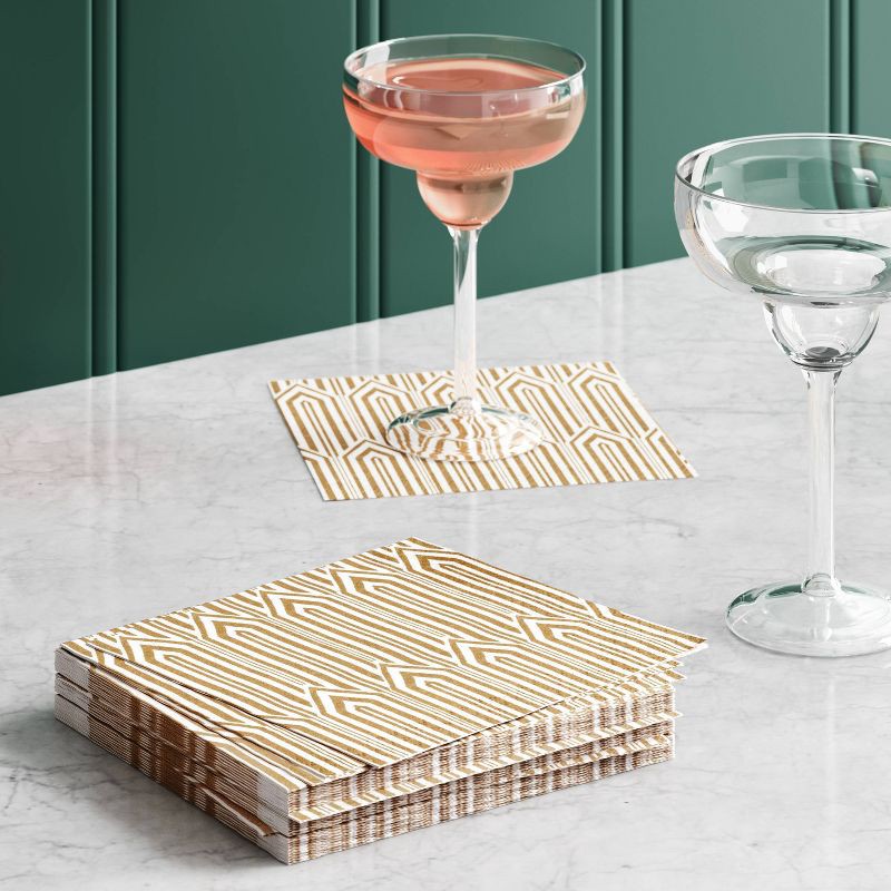 slide 2 of 3, 20pk Metallic Printing Paper Cocktail Napkins - Threshold™, 20 ct
