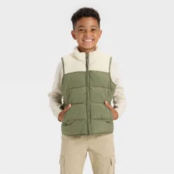 Boys' Puffer Vests - Cat & Jack™ Olive Green M
