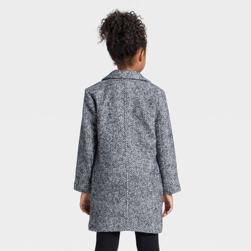 slide 2 of 3, Girls' Faux Wool Jacket - Cat & Jack™ Gray M, 1 ct