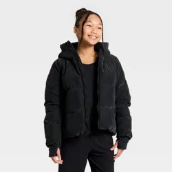 Girls' Puffer Jacket - All In Motion™ Black XS