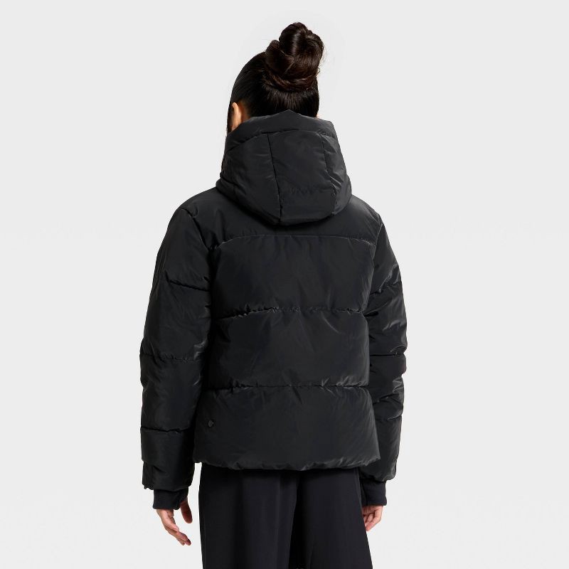 slide 2 of 3, Girls' Puffer Jacket - All In Motion™ Black M, 1 ct