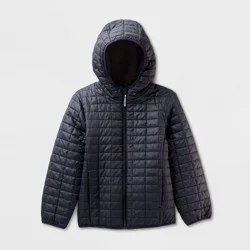Kids' Hooded Puffer Jacket - Cat & Jack™ Black XS