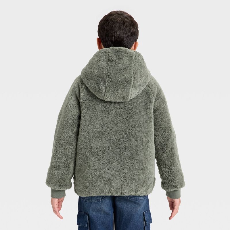 slide 4 of 4, Boys' Denoeye Printed Hooded Reversible Puffer - Cat & Jack™ L, 1 ct