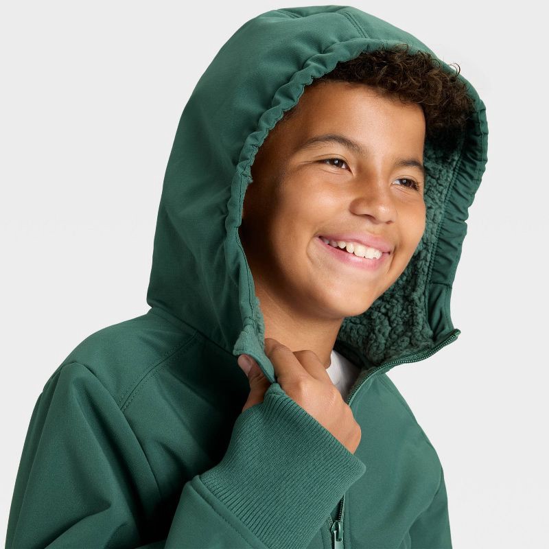 slide 3 of 3, Boys' Softshell Jacket - All In Motion™ Green XS, 1 ct