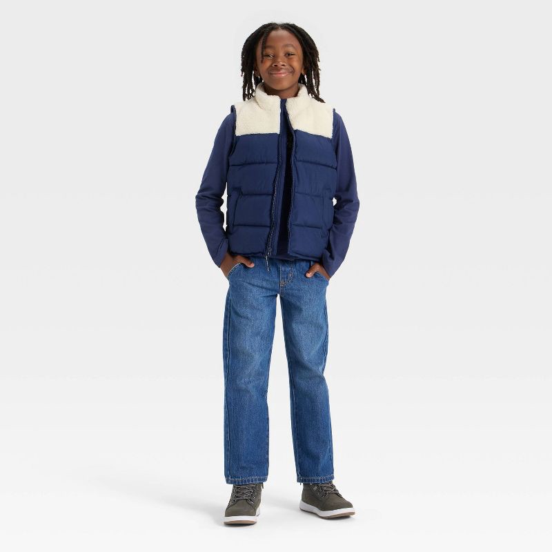 slide 3 of 3, Boys' Puffer Vests - Cat & Jack™ Navy Blue S, 1 ct