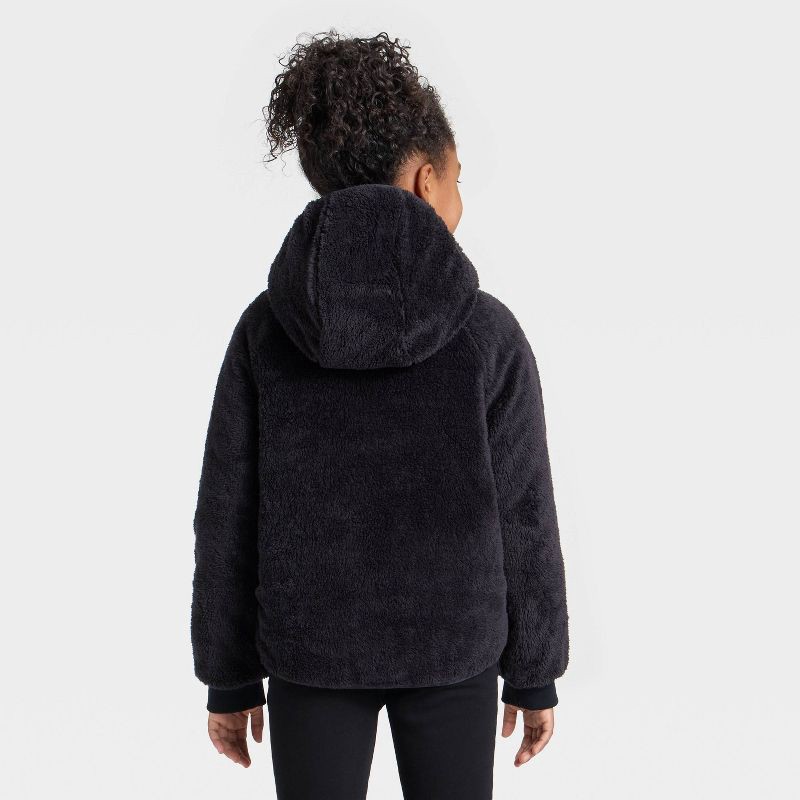 slide 4 of 4, Girls' Leopard Printed Hooded Reversible Puffer - Cat & Jack™ Tan XL, 1 ct