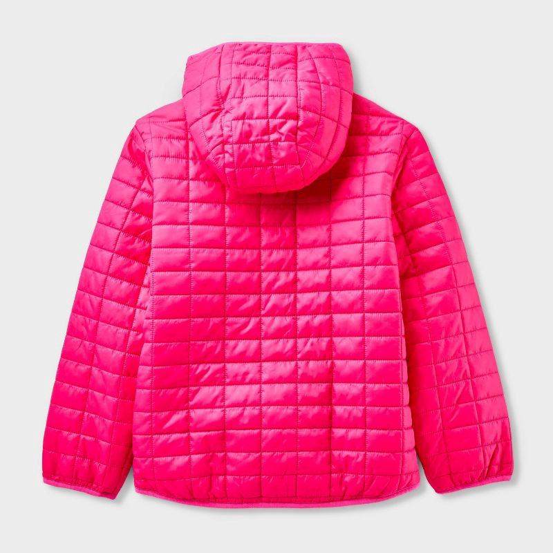 slide 2 of 3, Kids' Hooded Puffer Jacket - Cat & Jack™ Pink XXL, 1 ct