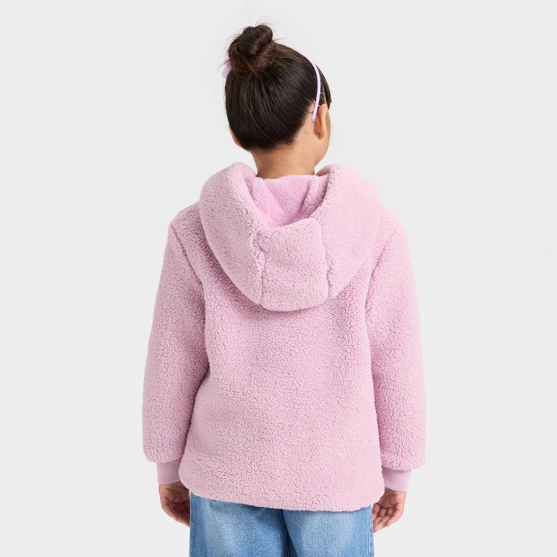 slide 2 of 3, Girls' Faux Shearling Jacket - Cat & Jack™ Mauve L, 1 ct