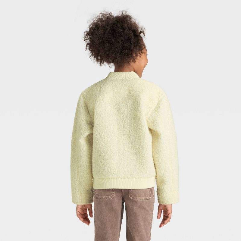 slide 2 of 3, Girls' Fleece Aviator Jacket - Cat & Jack™ Cream M, 1 ct