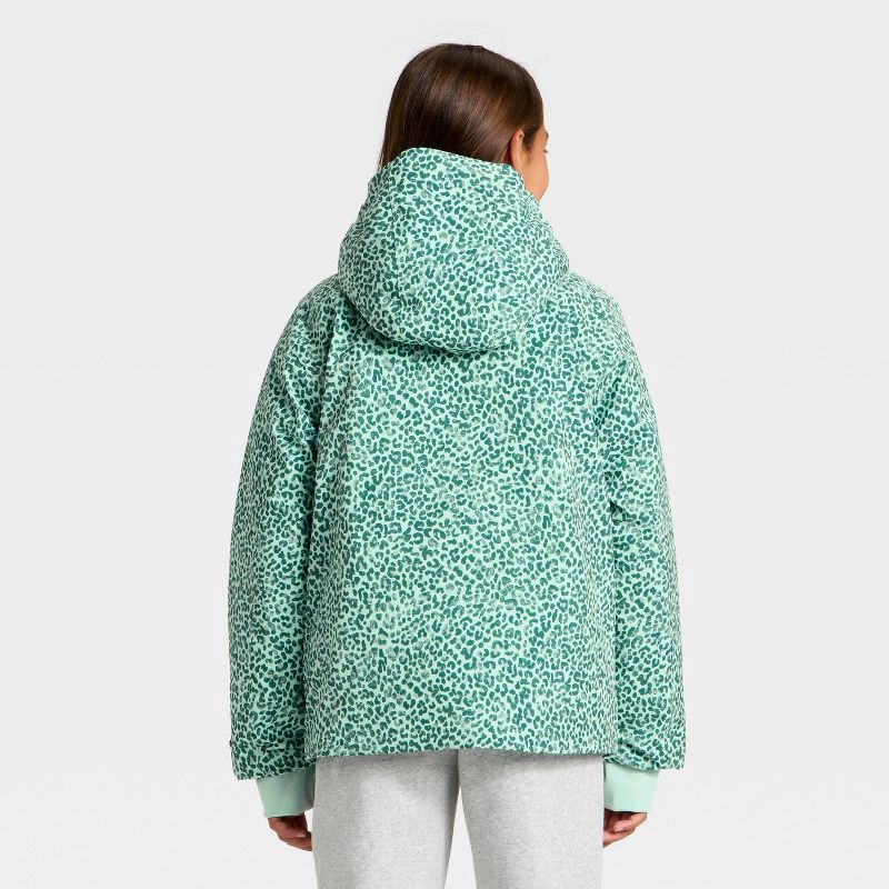 slide 2 of 3, Kids' Hooded Snowsport Jacket - All In Motion™ Aqua Green M, 1 ct