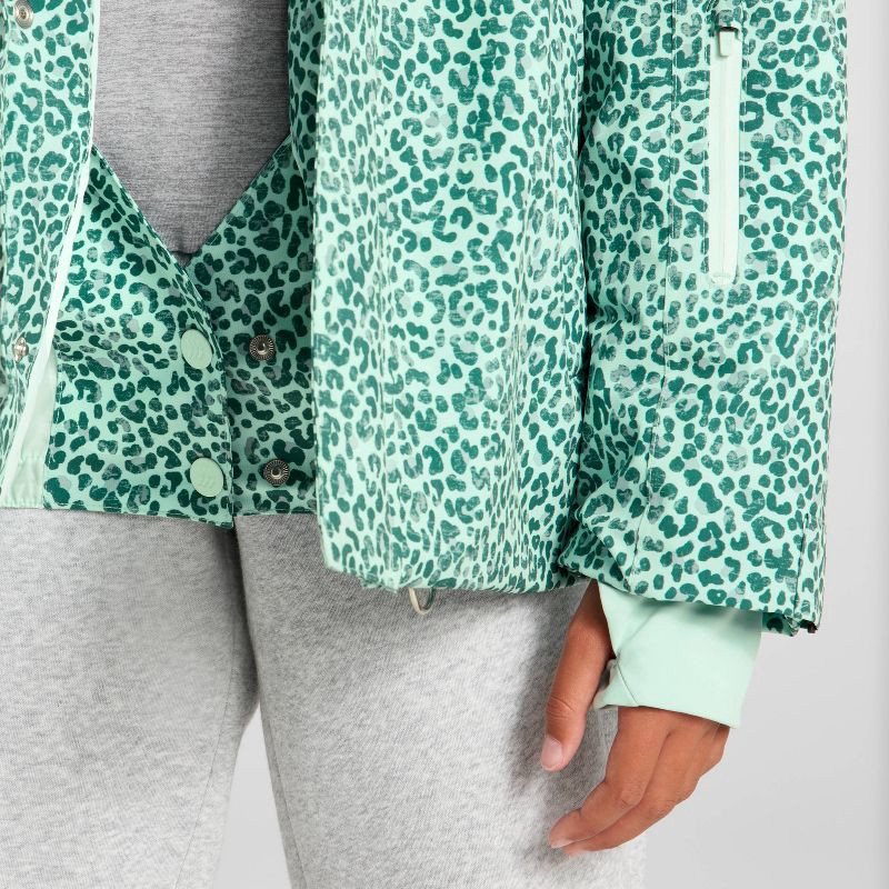 slide 3 of 3, Kids' Hooded Snowsport Jacket - All In Motion™ Aqua Green M, 1 ct