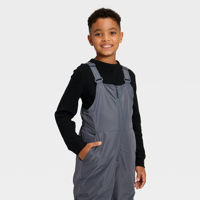 slide 3 of 3, Kids' Snow Bib - Cat & Jack™ Gray S, 1 ct