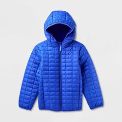 Kids' Hooded Puffer Jacket - Cat & Jack™ Athens Blue M