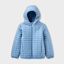 Kids' Hooded Puffer Jacket - Cat & Jack™ Blue S