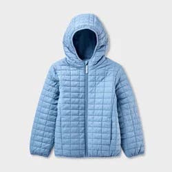 Kids' Hooded Puffer Jacket - Cat & Jack™ Blue S