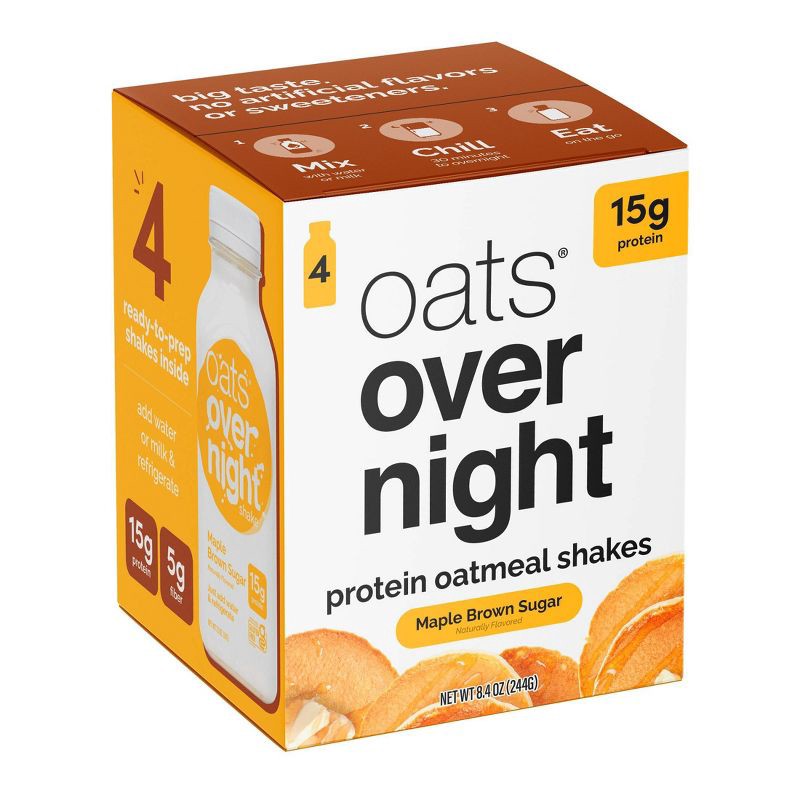 slide 2 of 7, Oats Overnight Maple Brown Sugar Breakfast Shake - 8.4oz/4pk, 4 ct; 8.4 oz