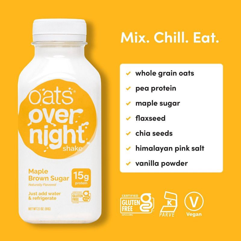 slide 5 of 7, Oats Overnight Maple Brown Sugar Breakfast Shake - 8.4oz/4pk, 4 ct; 8.4 oz