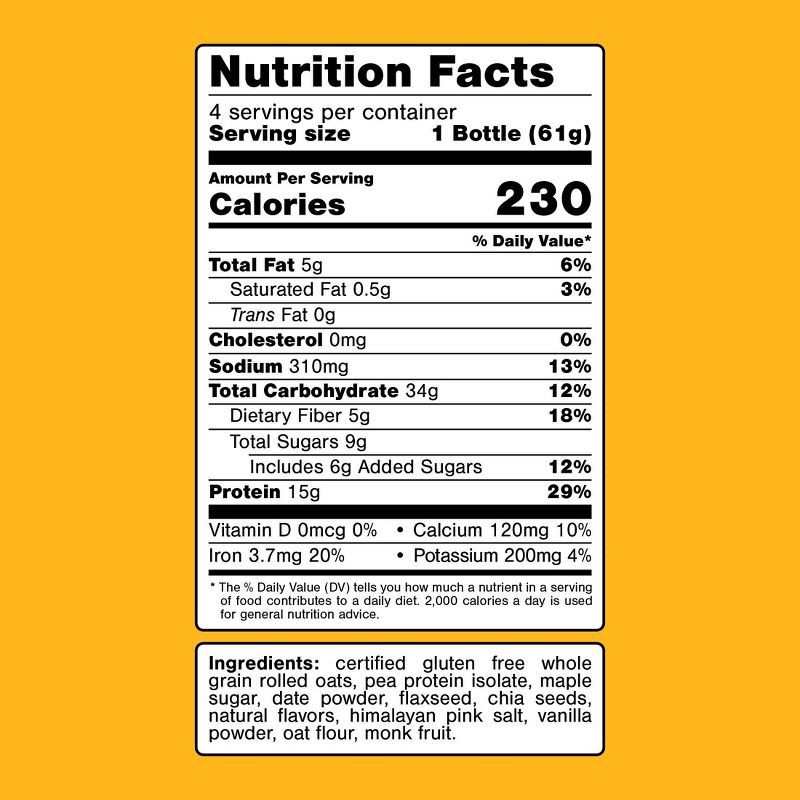 slide 7 of 7, Oats Overnight Maple Brown Sugar Breakfast Shake - 8.4oz/4pk, 4 ct; 8.4 oz