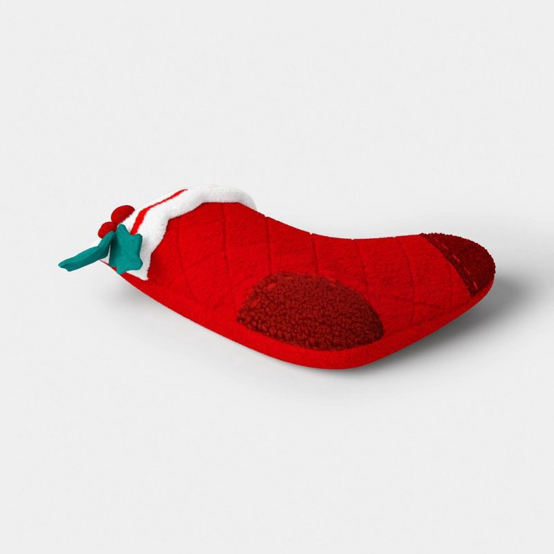 slide 3 of 4, Christmas Stocking Throw Pillow Red - Wondershop™, 1 ct