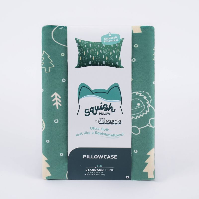 slide 2 of 11, SquishPillow Standard Pillowcase Woodland Wonderland Green, 1 ct