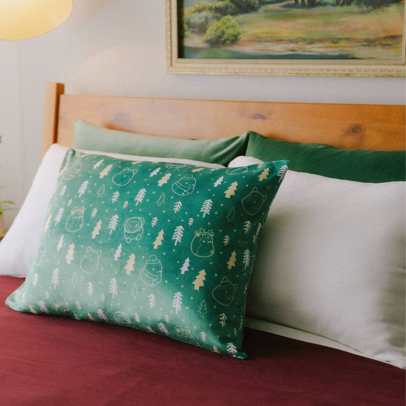 slide 11 of 11, SquishPillow Standard Pillowcase Woodland Wonderland Green, 1 ct