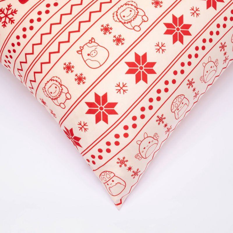 slide 6 of 10, SquishPillow Standard Pillowcase Sweater Weather Red, 1 ct