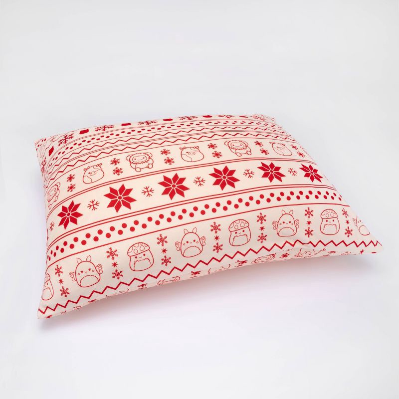 slide 9 of 10, SquishPillow Standard Pillowcase Sweater Weather Red, 1 ct