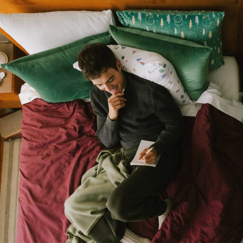 slide 3 of 8, SquishPillow Standard Pillowcase Solid Slumber Evergreen, 1 ct