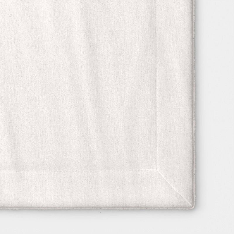 slide 4 of 5, Solid Plush Throw Blanket with Faux Shearling Reverse Ivory - Threshold™, 1 ct