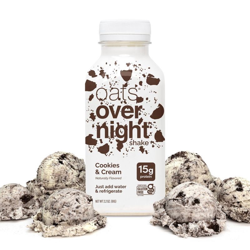 slide 2 of 5, Oats Overnight Cookies and Cream Breakfast Shake - 2.2oz, 2.2 oz
