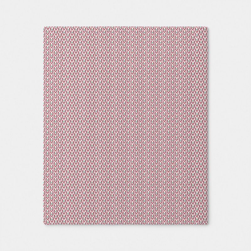 slide 3 of 5, Ditsy Print Plush Throw Blanket with Faux Shearling Reverse - Threshold™, 1 ct