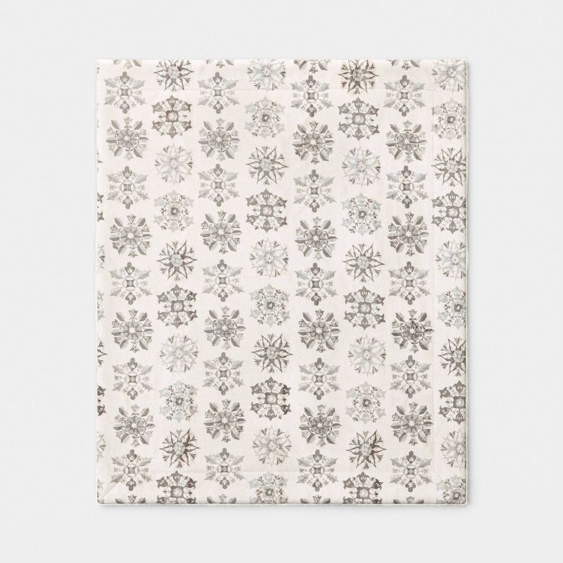 slide 3 of 5, Snowflake Plush Throw Blanket with Faux Shearling Reverse Gray -Threshold™, 1 ct