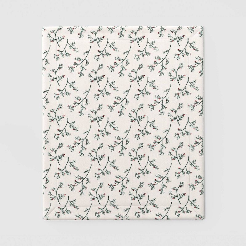 slide 3 of 5, Holiday Branches Plush Throw Blanket with Faux Shearling Reverse - Threshold™, 1 ct