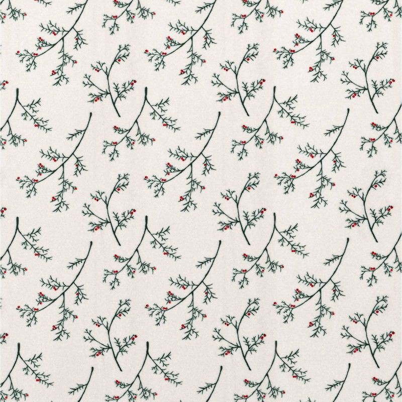 slide 5 of 5, Holiday Branches Plush Throw Blanket with Faux Shearling Reverse - Threshold™, 1 ct
