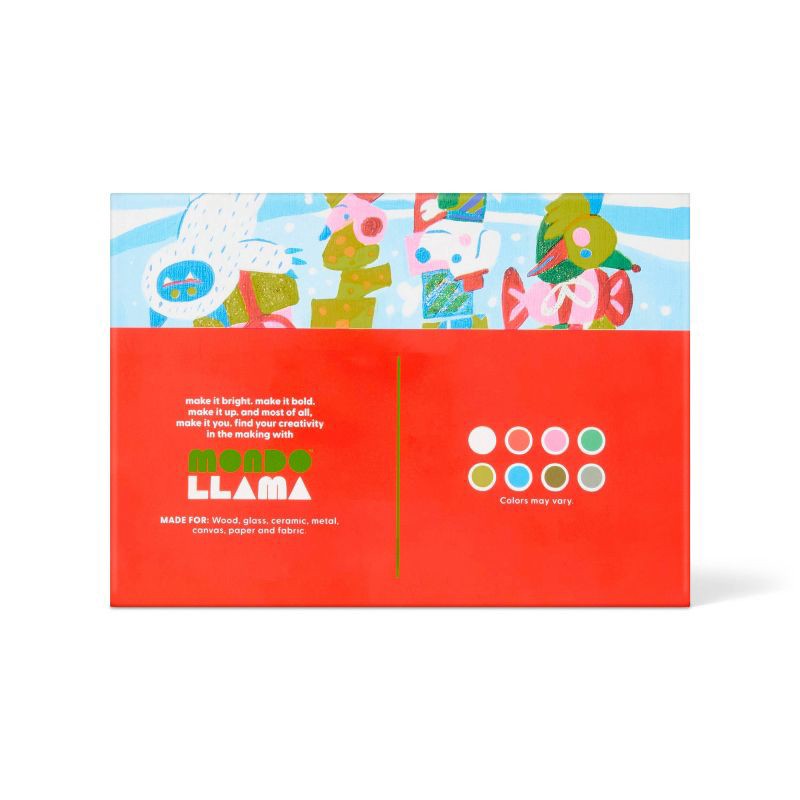 slide 4 of 4, Christmas Craft 8ct Holiday Paint Tubs Set - Mondo Llama™, 8 ct