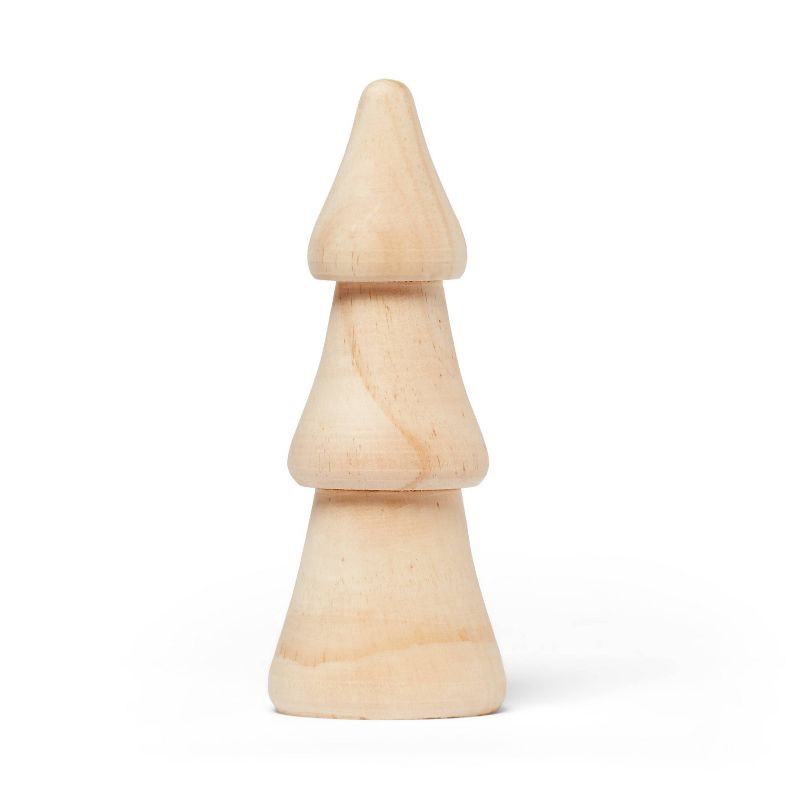 slide 1 of 3, Christmas Craft Tree Wood Turned Base - Mondo Llama™, 1 ct