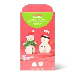 Christmas Craft 3D 2ct Wood Snowman Painting Activity Kit - Mondo Llama™
